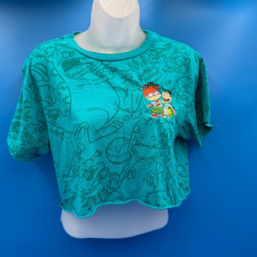 Nickelodeon Rugrats Chuckie Tommy Reptar Crop‎ Top T Shirt Women's